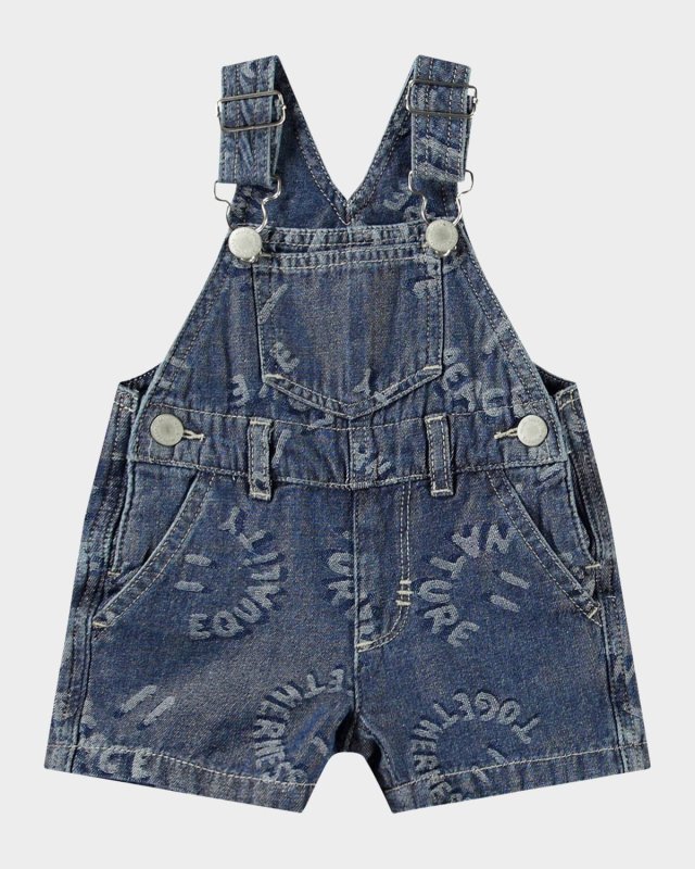Boy's Spot Denim Overalls, Size 9M